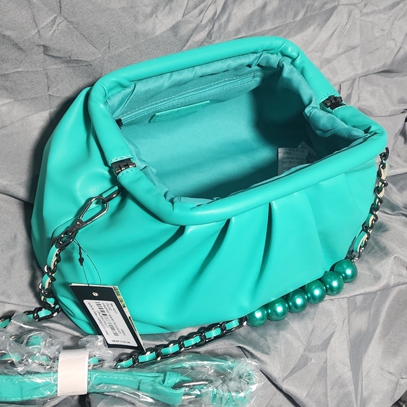 NWT Badgley Mischla Vegan Leather Teal Green Crossbody Bag Purse - Picture 4 of 11